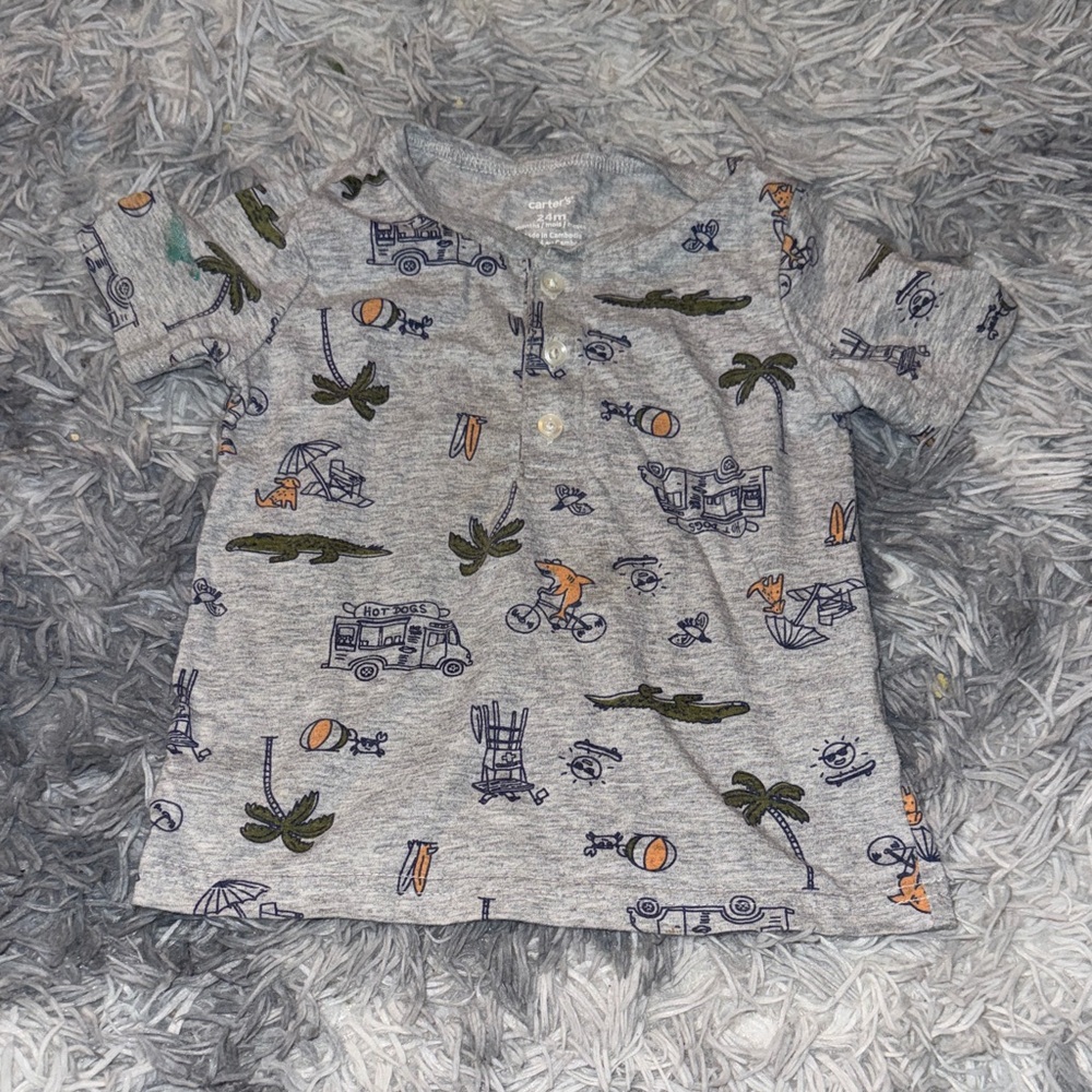 Carter's Gray Tee with Adventure Graphics